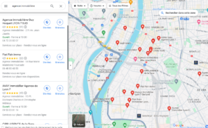 recherche locale google maps agences immobilières