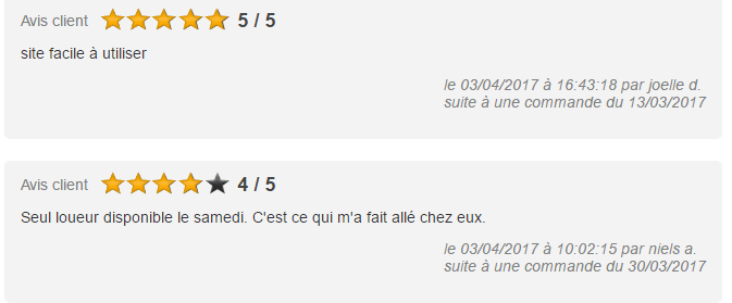 avis clients page Facebook location de véhicules