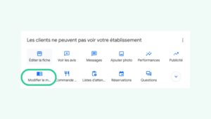 comment ajouter menu fiche google my business