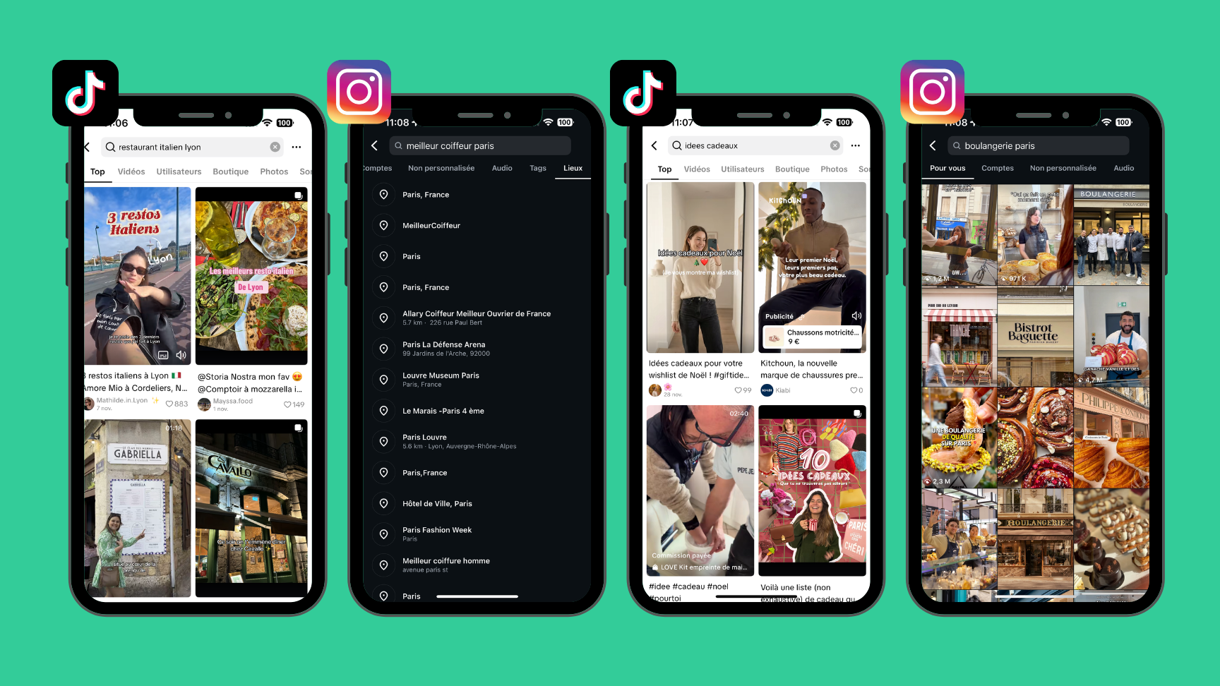 Exemple de recherche sur illustrant la social search