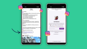 Exemple de lien cliquable dans la description d’une publication Instagram