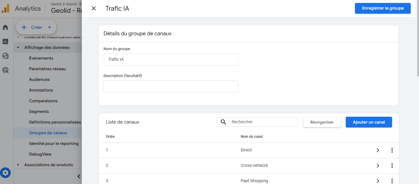 suivre trafic genere par IA Google Analytics 4