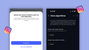 Illustration d’un utilisateur personnalisant ses centres d’intérêt sur Instagram.