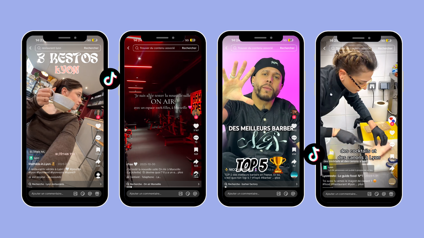 Exemples de vidéos courtes utilisées pour faire découvrir des établissements locaux sur les réseaux sociaux