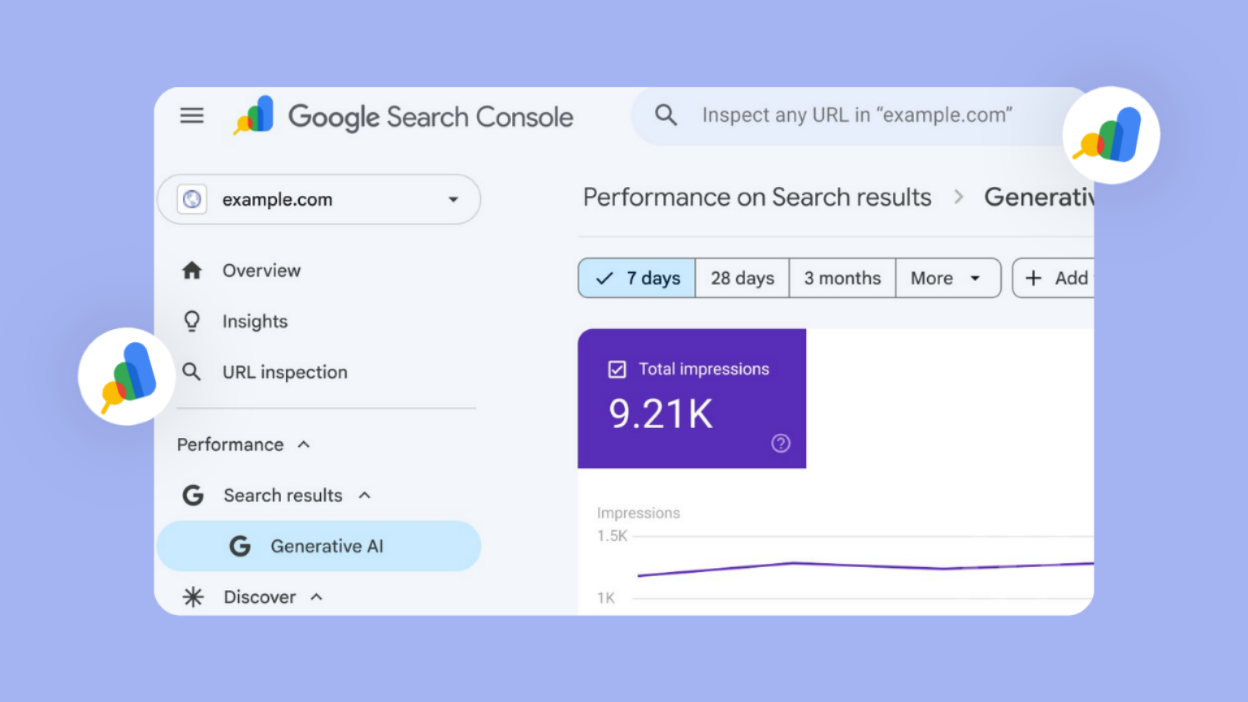 Rapport Google Search Console sur la visibilité des sites dans les expériences d’IA générative