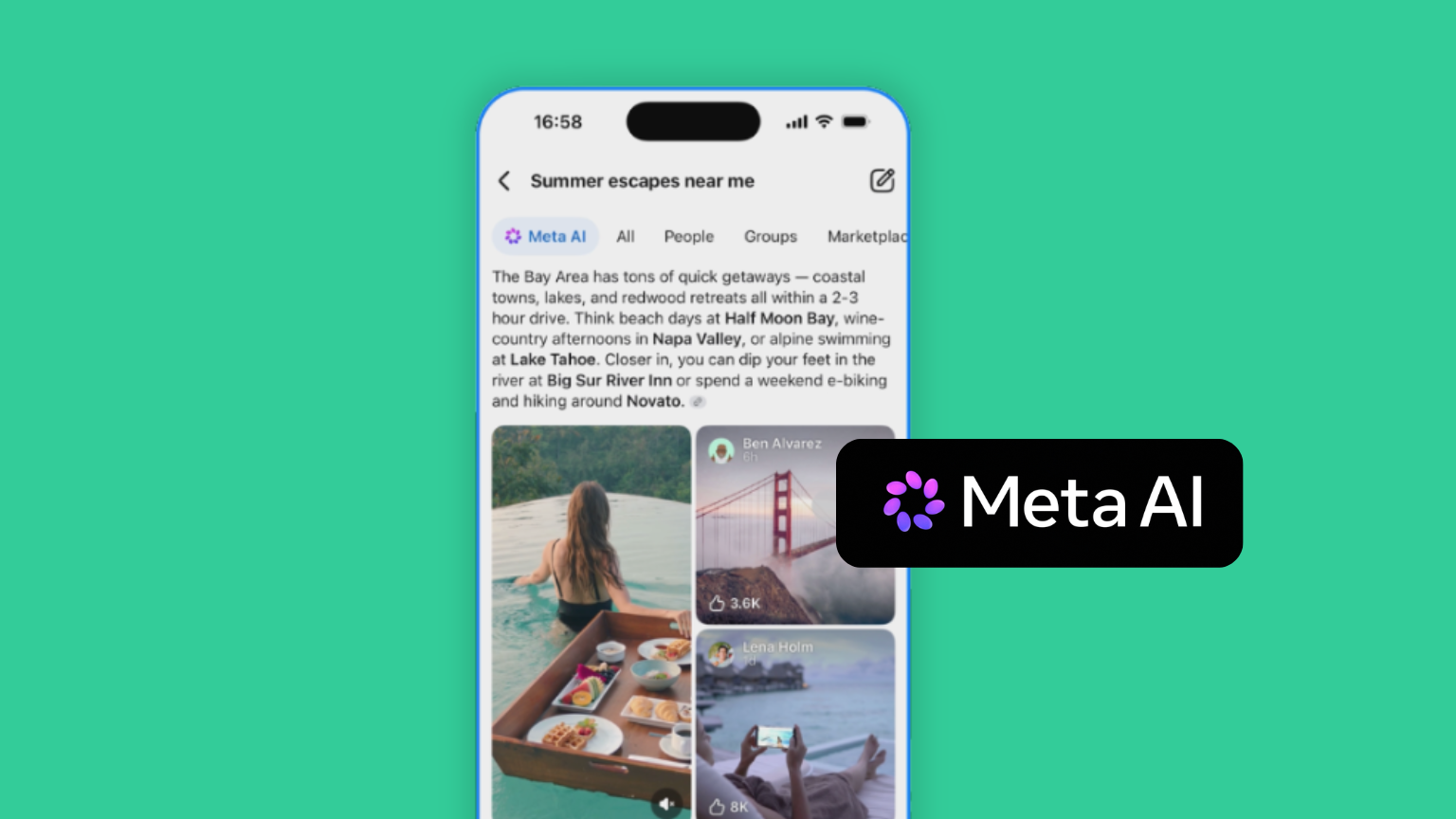 Recherche conversationnelle Meta AI Mode intégrée à Facebook à partir de contenus publics