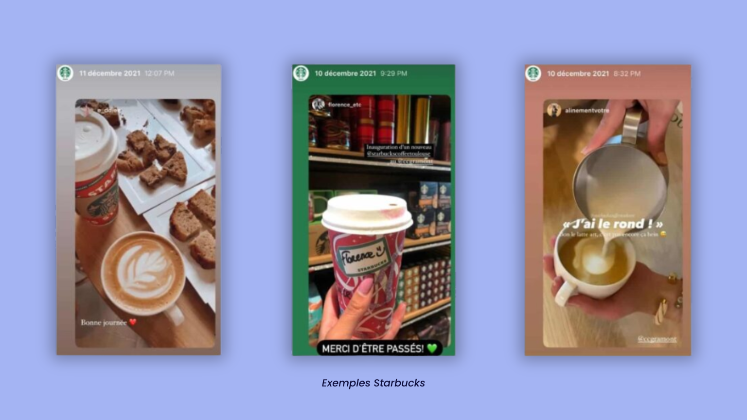 Exemple de contenu UGC autour de l’expérience client Starbucks