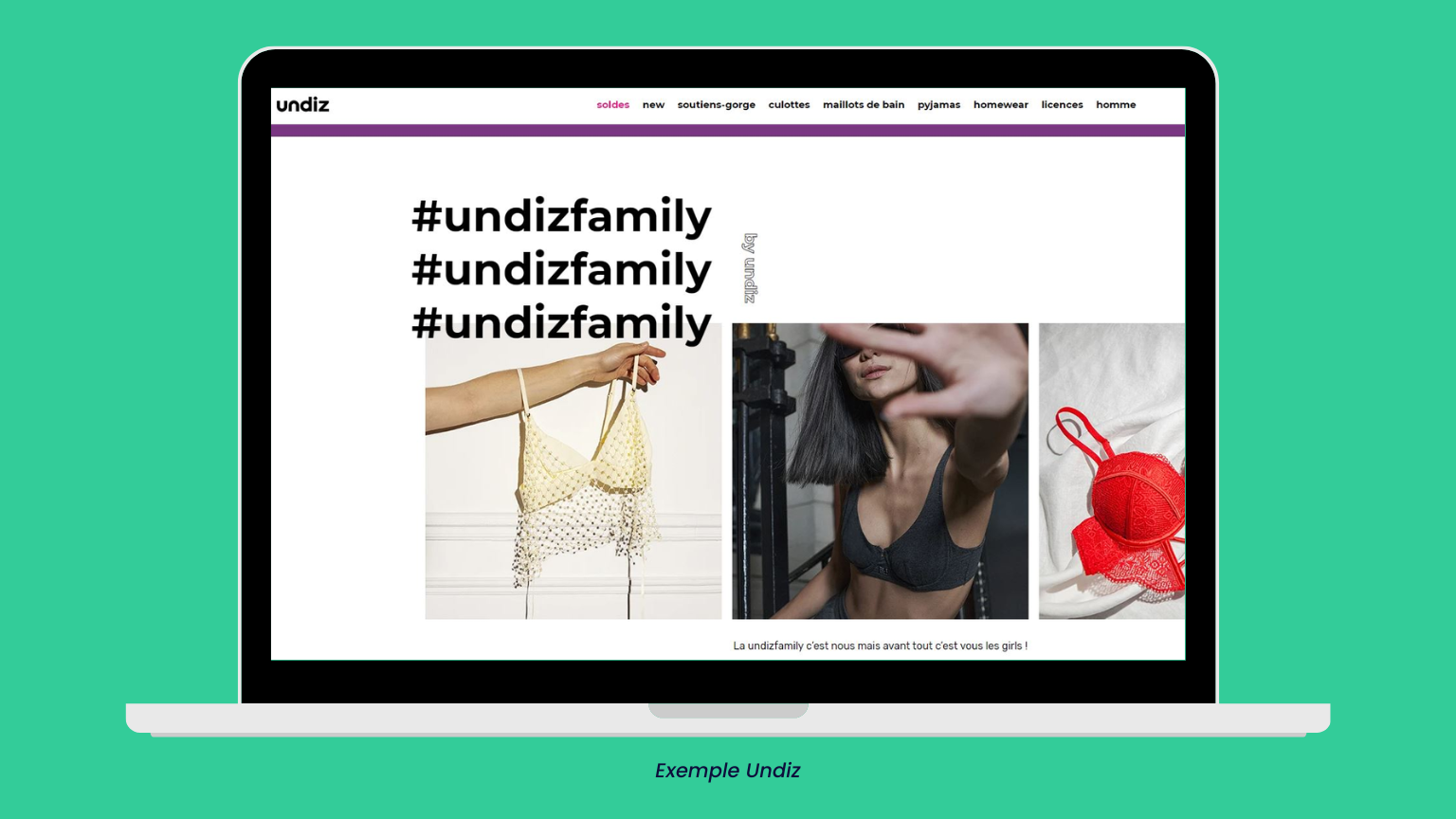 Exemple de contenus UGC partagés avec le hashtag Undiz Family
