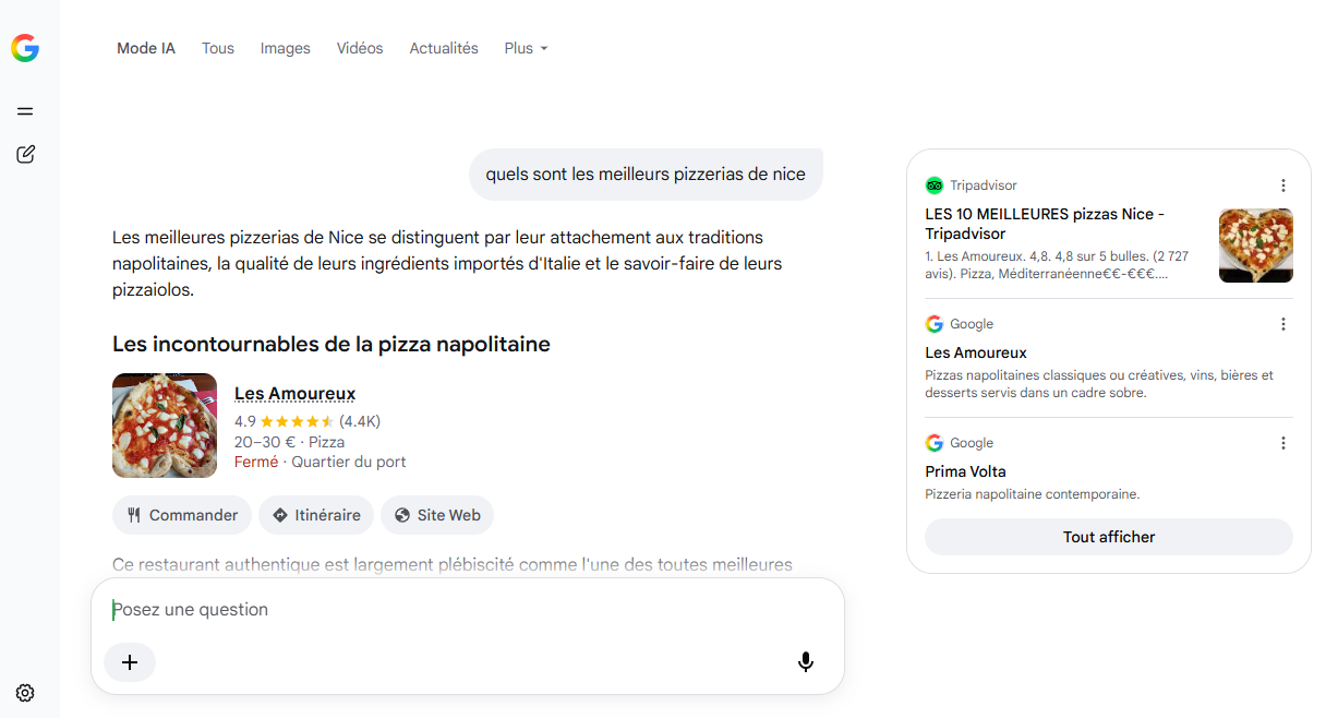 recherche local AI Mode
